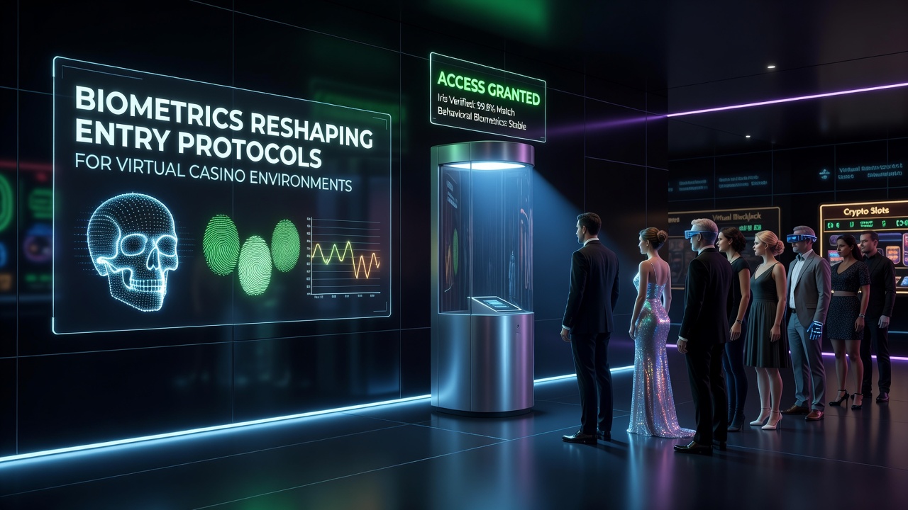Biometric scanning interface used for virtual casino entry verification