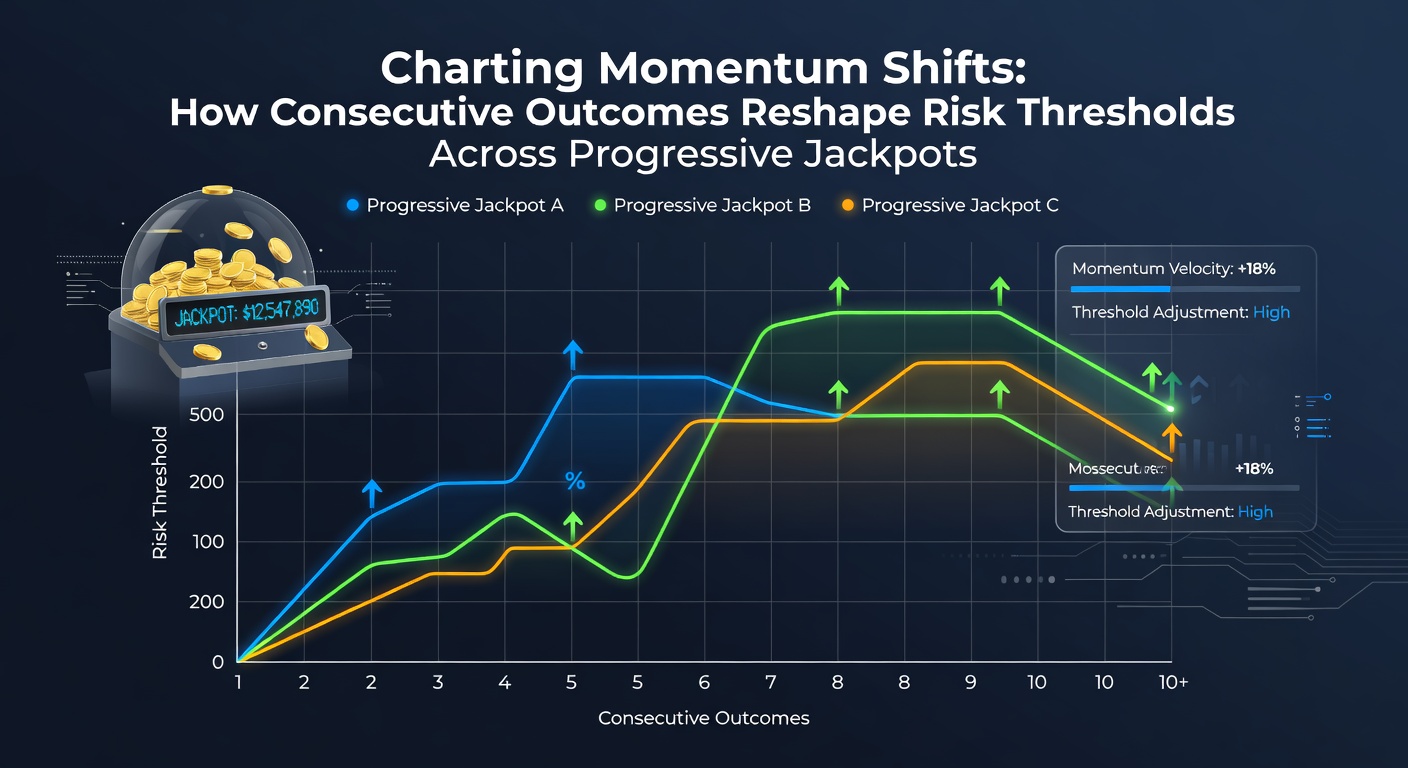 Analytics dashboard displaying consecutive outcome streaks and corresponding risk threshold adjustments on a progressive jackpot network