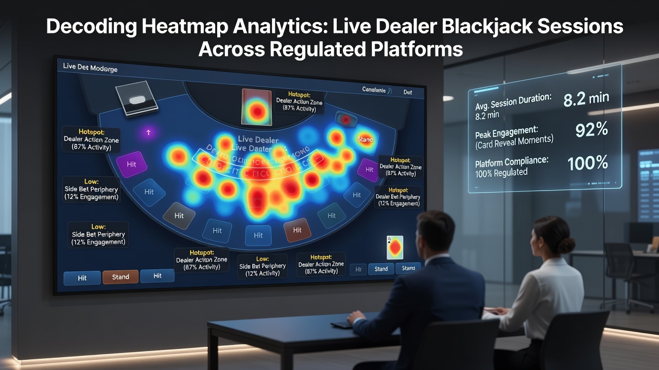 Detailed heatmap overlay showing decision frequency and payout correlations in regulated blackjack sessions