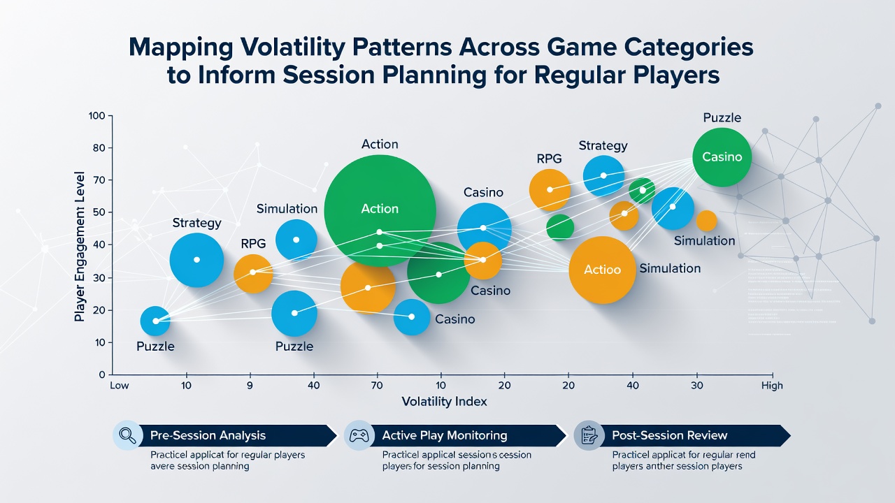 Infographic illustrating session planning recommendations based on volatility mapping for regular casino players