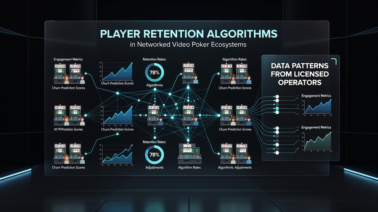 Data visualization charts showing player retention metrics from licensed video poker networks