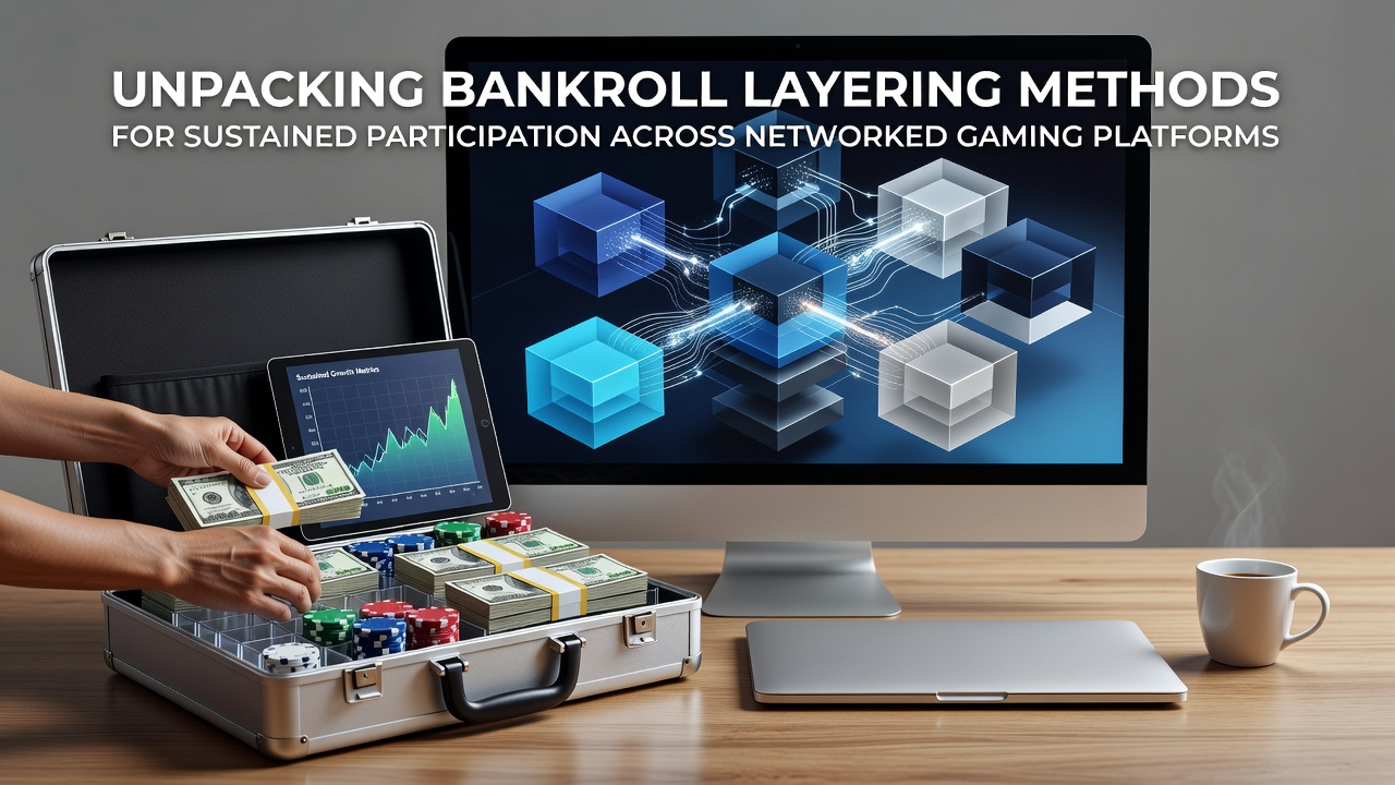 Illustration of layered bankroll management across multiple digital gaming platforms showing segmented fund allocations